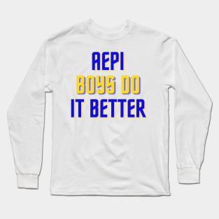 AEPi Boys Do It Better - Blue & Gold Long Sleeve T-Shirt